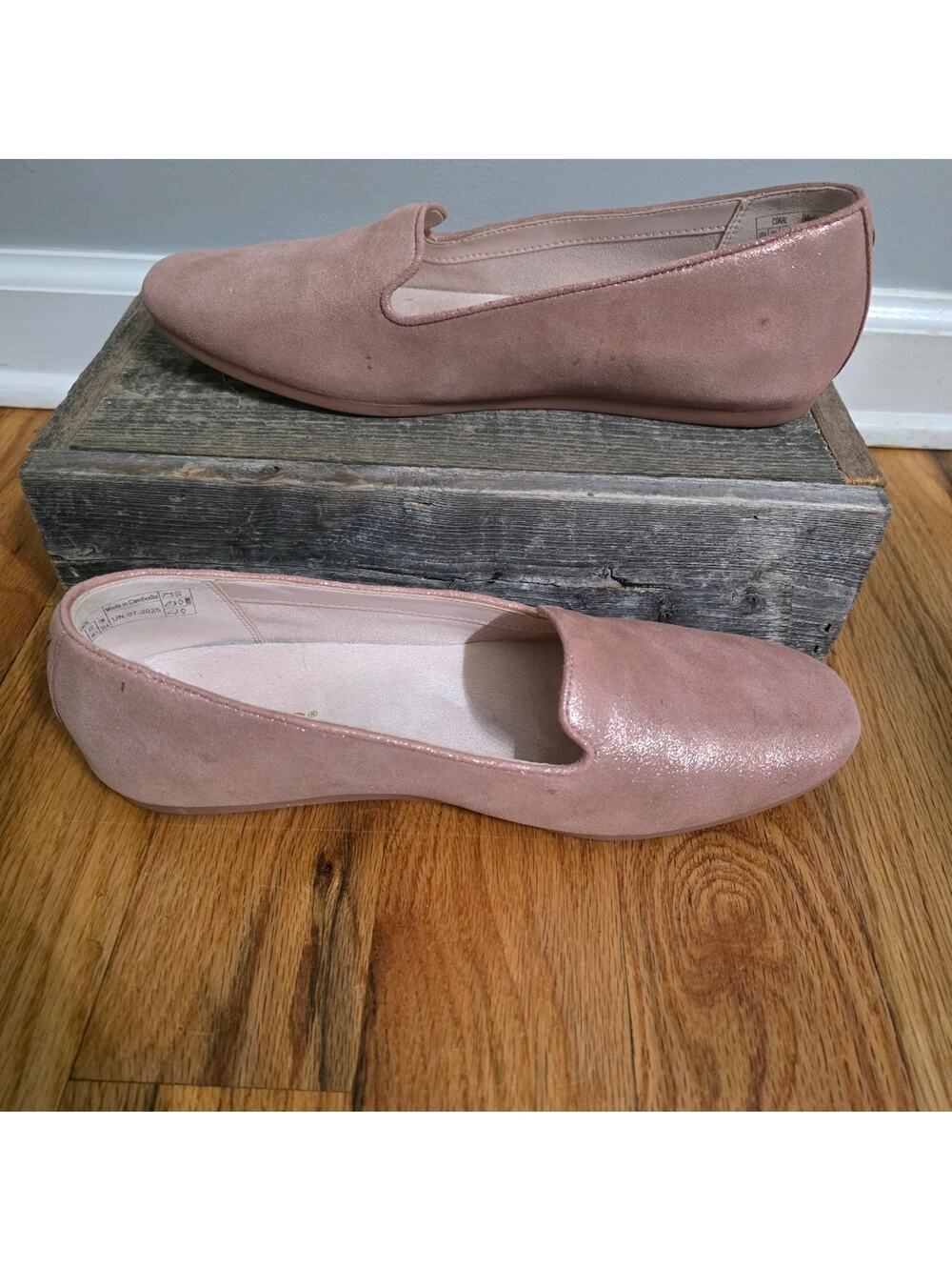Vionic Coral Shimmer Venetian Loafer Flats Rose Pink 9.5